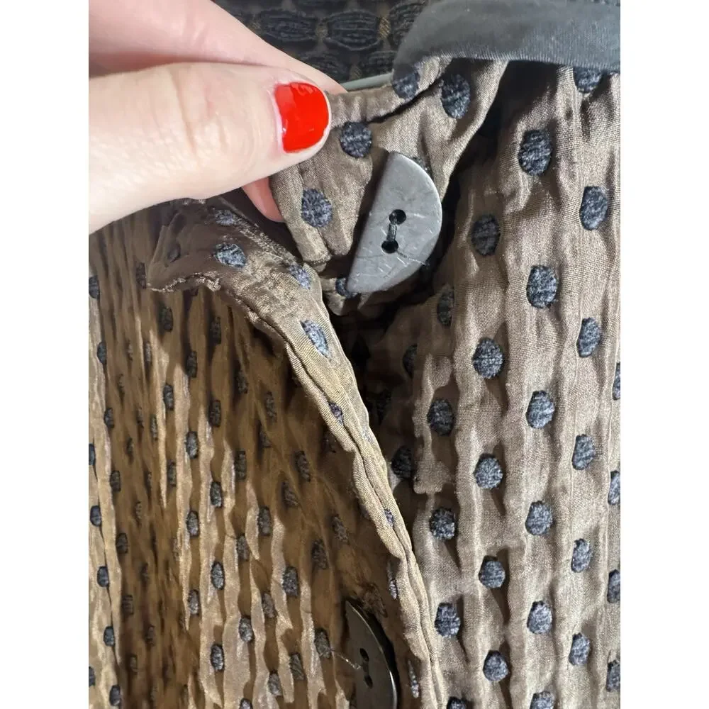 New Abstract Lagenlook Women S Brown Polka Dot Quilted Boho Spring - Picture 9 of 12